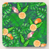 Tropisch patroon, kolibrie bier onderzetter (Voorkant)