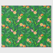 Tropisch patroon, kolibrie cadeaupapier (Vlak)