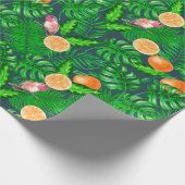 Tropisch patroon, kolibrie cadeaupapier (Hoek)