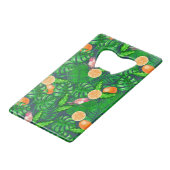 Tropisch patroon, kolibrie creditkaart flessenopener (Voorkant Gekanteld)