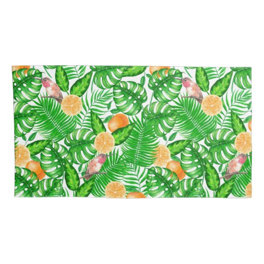 Tropisch patroon, kolibrie II Kussensloop (Achterkant-Rechts)