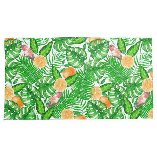 Tropisch patroon, kolibrie II Kussensloop (Voorkant-Rechts)