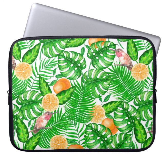 Tropisch patroon, kolibrie II Laptop Sleeve (Voorkant)