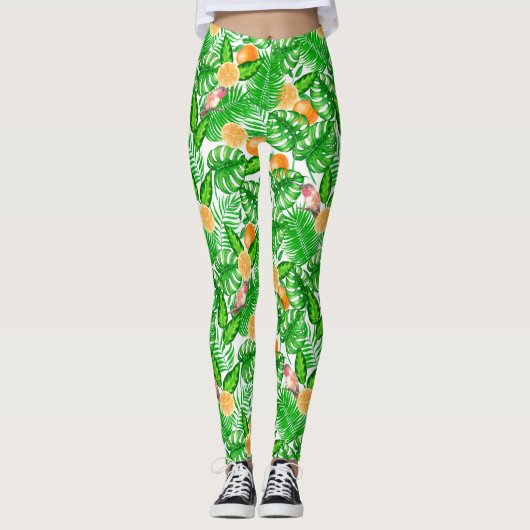 Tropisch patroon, kolibrie II Leggings (Voorkant)