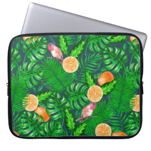 Tropisch patroon, kolibrie laptop sleeve