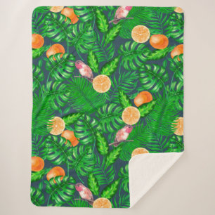 Tropisch patroon, kolibrie sherpa deken