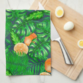 Tropisch patroon, kolibrie theedoek (Quarter Fold)