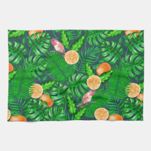 Tropisch patroon, kolibrie theedoek