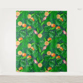 Tropisch patroon, kolibrie wandkleed (Voorkant)