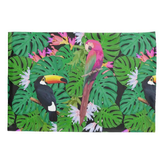 Tropisch patroon kussensloop (Achterkant-Links)