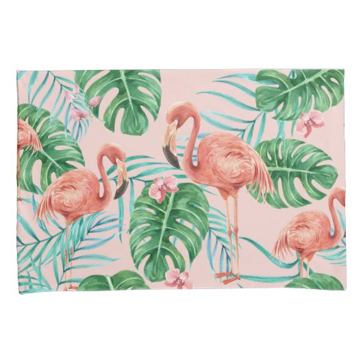 Tropisch patroon kussensloop (Voorkant-Rechts)