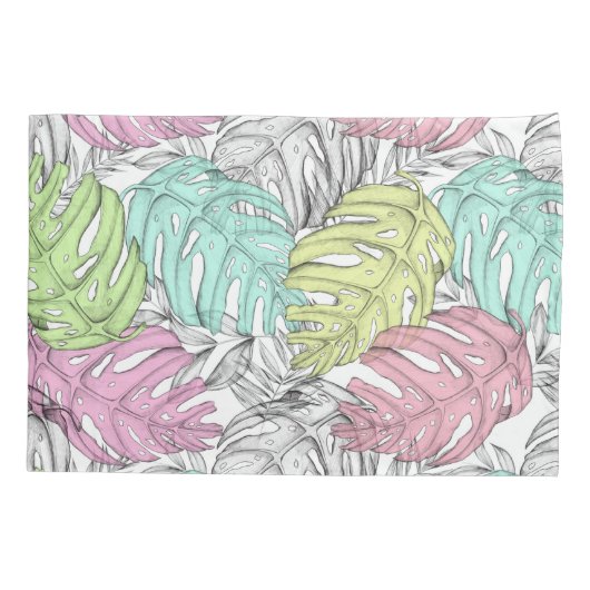 Tropisch patroon kussensloop (Achterkant-Links)