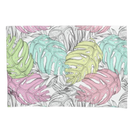 Tropisch patroon kussensloop (Voorkant-Links)