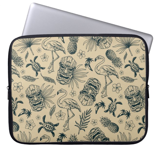  tropisch patroon laptop sleeve (Voorkant)