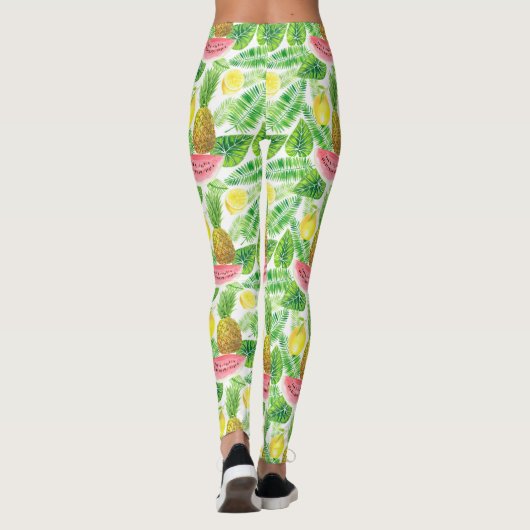 Tropisch patroon leggings (Achterkant)