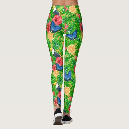 Tropisch patroon leggings (Achterkant)