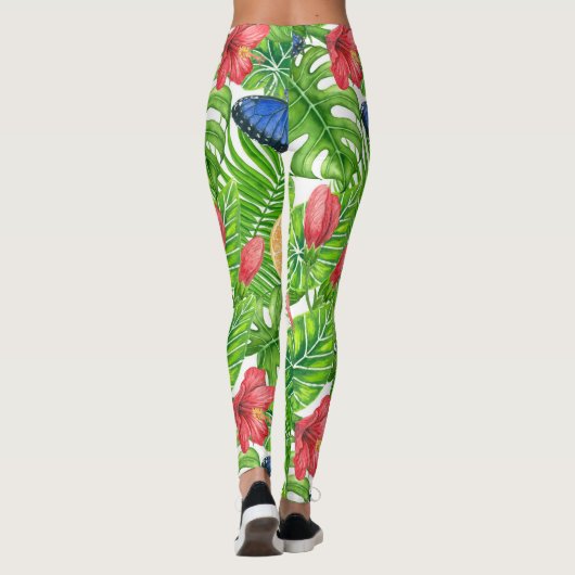 Tropisch patroon leggings (Achterkant)