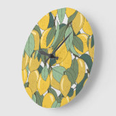Tropisch patroon met gele citroenen. grote klok (Hoek)