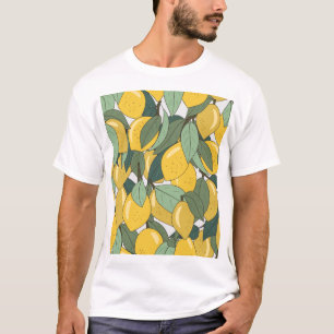 Tropisch patroon met gele citroenen. t-shirt