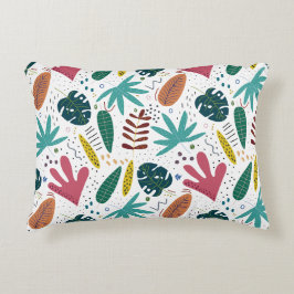 Tropisch patroon met kleurrijke bladeren accent kussen