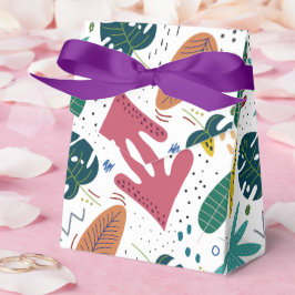 Tropisch patroon met kleurrijke bladeren bedankdoosjes