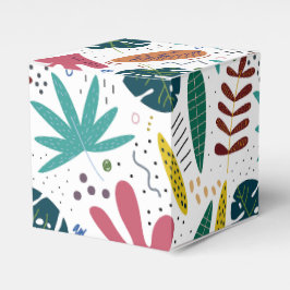 Tropisch patroon met kleurrijke bladeren bedankdoosjes