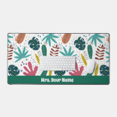 Tropisch patroon met kleurrijke bladeren bureaumat (Keyboard & Muis)