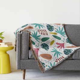 Tropisch patroon met kleurrijke bladeren deken