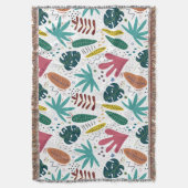 Tropisch patroon met kleurrijke bladeren deken (Voorkant Verticaal)