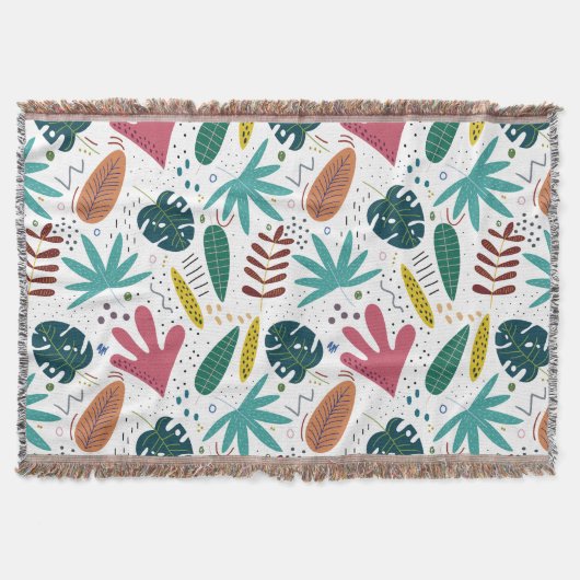 Tropisch patroon met kleurrijke bladeren deken (Voorkant)