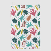 Tropisch patroon met kleurrijke bladeren golfhanddoek (Voorkant)