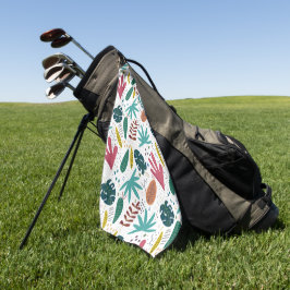 Tropisch patroon met kleurrijke bladeren golfhanddoek