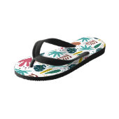 Tropisch patroon met kleurrijke bladeren kinder teenslippers (Schuin)