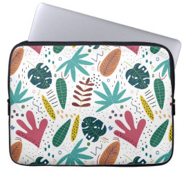 Tropisch patroon met kleurrijke bladeren laptop sleeve