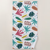 Tropisch patroon met kleurrijke bladeren strandlaken (Voorkant)