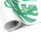 Tropisch patroon met monstera-bladeren cadeaupapier (Rol Hoek)