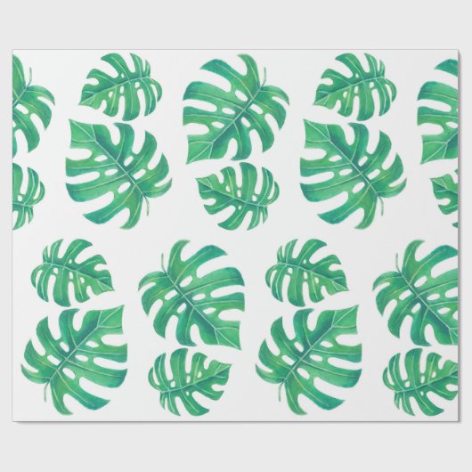 Tropisch patroon met monstera-bladeren cadeaupapier (Vlak)