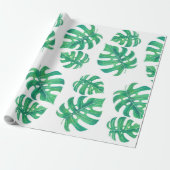 Tropisch patroon met monstera-bladeren cadeaupapier (Uitgerold)