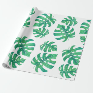 Tropisch patroon met monstera-bladeren cadeaupapier
