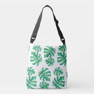 Tropisch patroon met monstera-bladeren crossbody tas