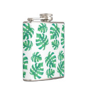 Tropisch patroon met monstera-bladeren heupfles (Rechts)