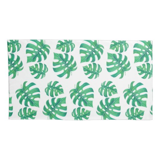 Tropisch patroon met monstera-bladeren kussensloop (Achterkant-Rechts)