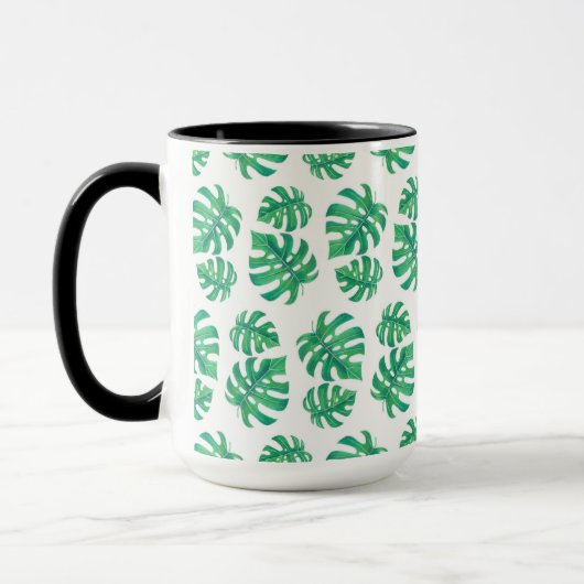 Tropisch patroon met monstera-bladeren mok (Links)