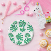 Tropisch patroon met monstera-bladeren papieren bordje (Feest)