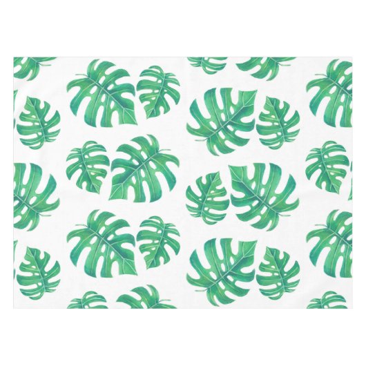 Tropisch patroon met monstera-bladeren tafelkleed (Voorkant (Horizontaal))
