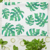 Tropisch patroon met monstera-bladeren theedoek (Gevouwen)