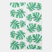 Tropisch patroon met monstera-bladeren theedoek (Verticaal)