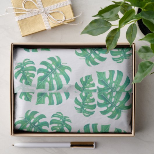 Tropisch patroon met monstera-bladeren tissuepapier (Geschenk)