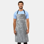 Tropisch patroon met naam Chef Schort (Gedragen)