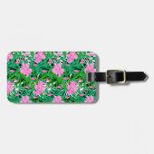 Tropisch patroon met Oerwouden bloemen Bagagelabel (Voorkant horizontaal)